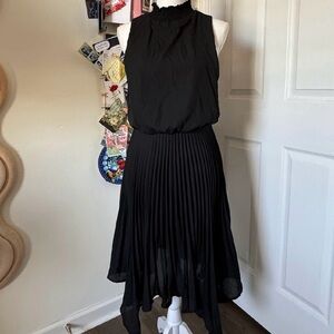 Judith March Black Pleated Midi Dress Small